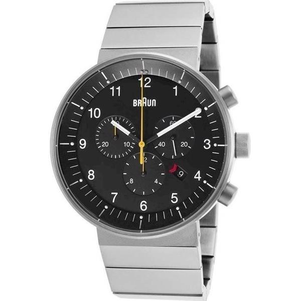 Image of Braun Prestige mat rustfri stål quartz med chronograph Herre ur, model BN0095BKSLBTG